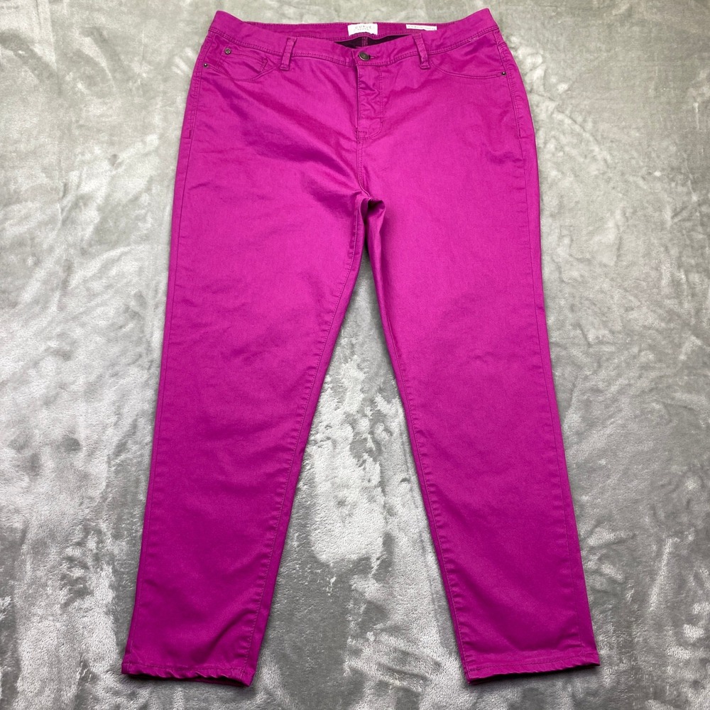 Curve Appeal‎ Magenta Pink Minimalist Jeggings Jeans Women's Size 16/33 Fits 34"